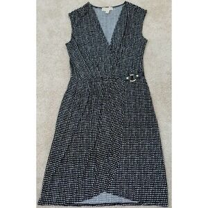 MICHAEL Michael Kors ~Woman Size S~ Black/White Geometric Print Wrap Dress.